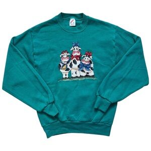 Vintage Cow Cross Stitch Sweater